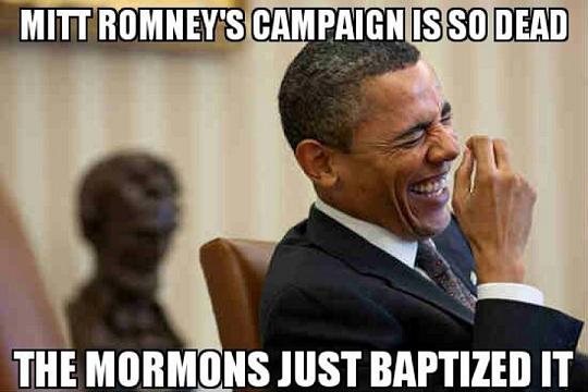 Romney's campaign is so dead, the Mormons just baptized it