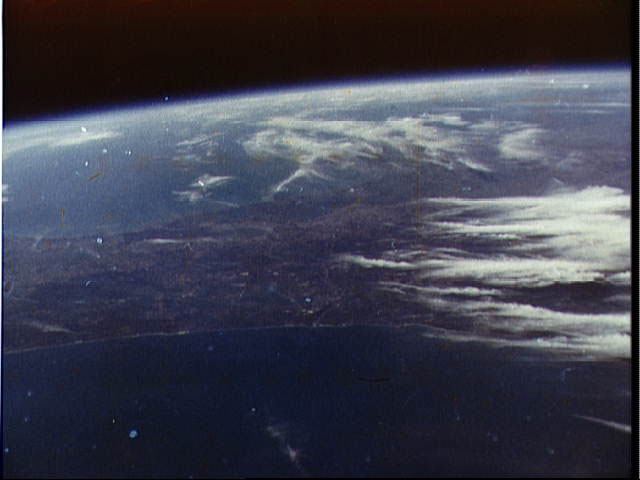 Picture of earth taken by John Glenn aboard the Frendship 7 spacecraft.